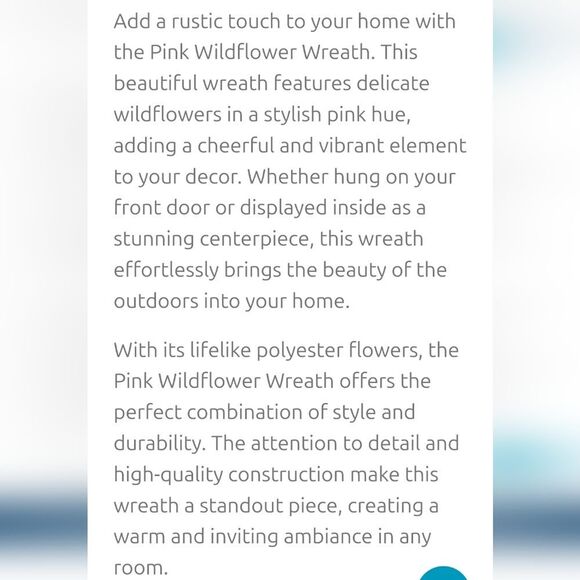 At Home Pink Wild Flower 28" Wreath - Picture 3 of 6